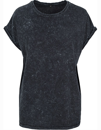 Build Your Brand Ladies´ Acid Washed Extended Shoulder Tee