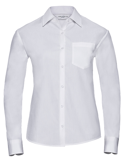 Russell Collection Ladies´ L'S Pure Cotton Easy Care Poplin Shirt