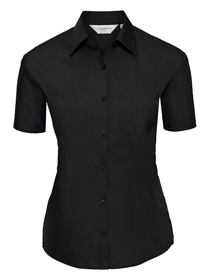 Russell Collection Ladies´ Short Sleeve Poly-Cotton Easy Care Poplin Shirt