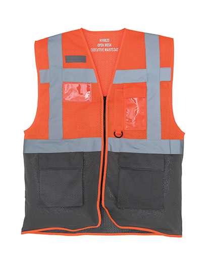 YOKO Hi-Vis Top Cool Recycled Open Mesh Executive Waistcoat