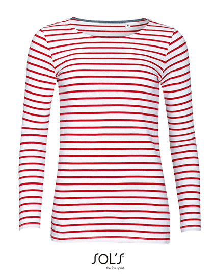 SOL´S Women´s Long Sleeve Striped T-Shirt Marine