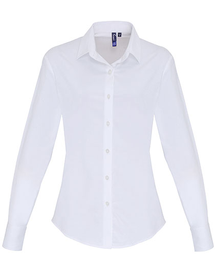 Premier Workwear Women´s Stretch Fit Poplin Long Sleeve Cotton Shirt