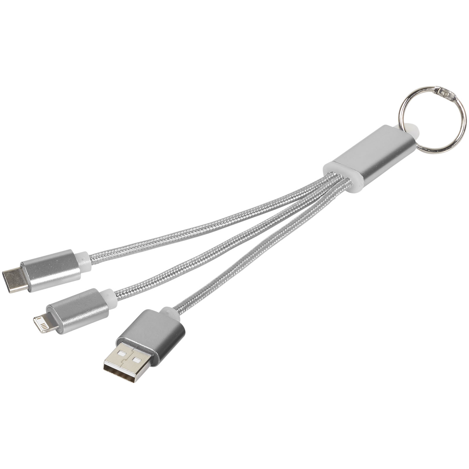 Metal 3-in-1 Ladekabel mit Schlüsselanhänger