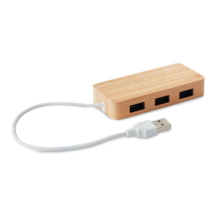 3 Port 2.0 USB Hub Bambus