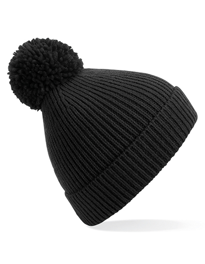 Beechfield Engineered Knit Ribbed Pom Pom Beanie