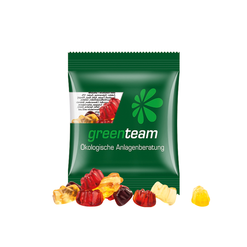 Minitüte 10 g kompostierbare Folie transparent Trolli Fruchtgummibären 30% Fruchtsaftqualität Exquisit