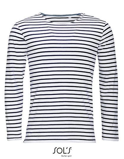 SOL´S Men´s Long Sleeve Striped T-Shirt Marine