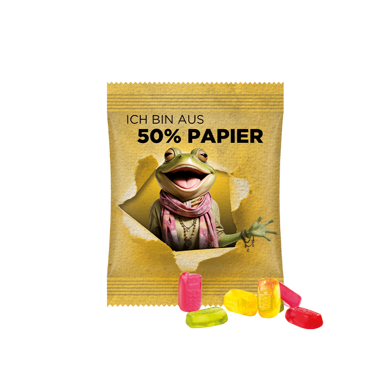 Minitüte 10 g Papierfolie weiß Trolli Fruchtgummi Handy