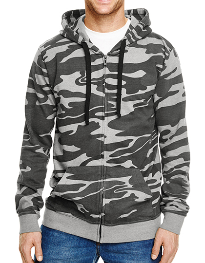 Burnside Full Zip Camo Hooded Sweat Jacket