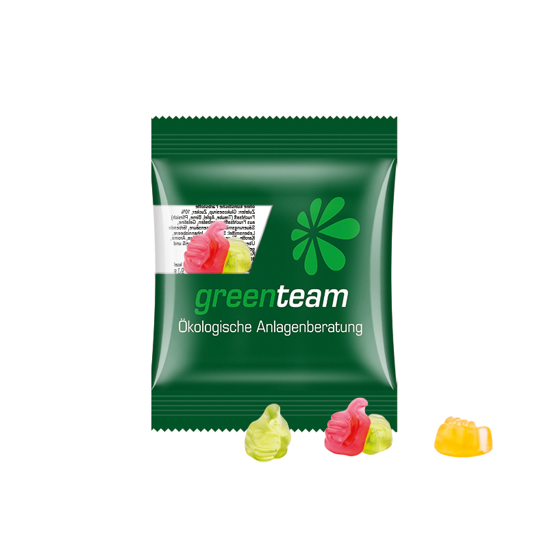 Minitüte 10 g kompostierbare Folie transparent Trolli Fruchtgummi Daumen