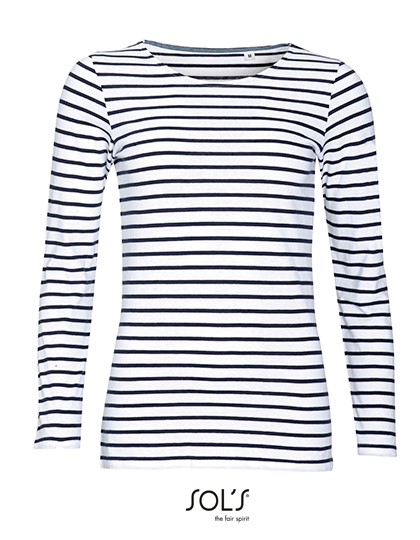 SOL´S Women´s Long Sleeve Striped T-Shirt Marine