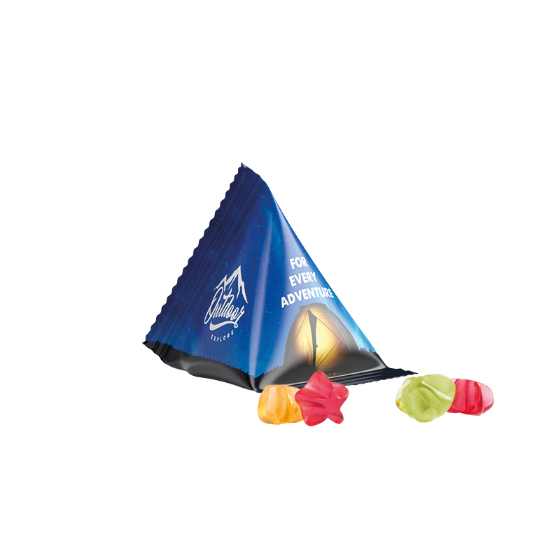 Fruchtgummi Tetraeder Folie weiß Trolli Fruchtgummi Sterne