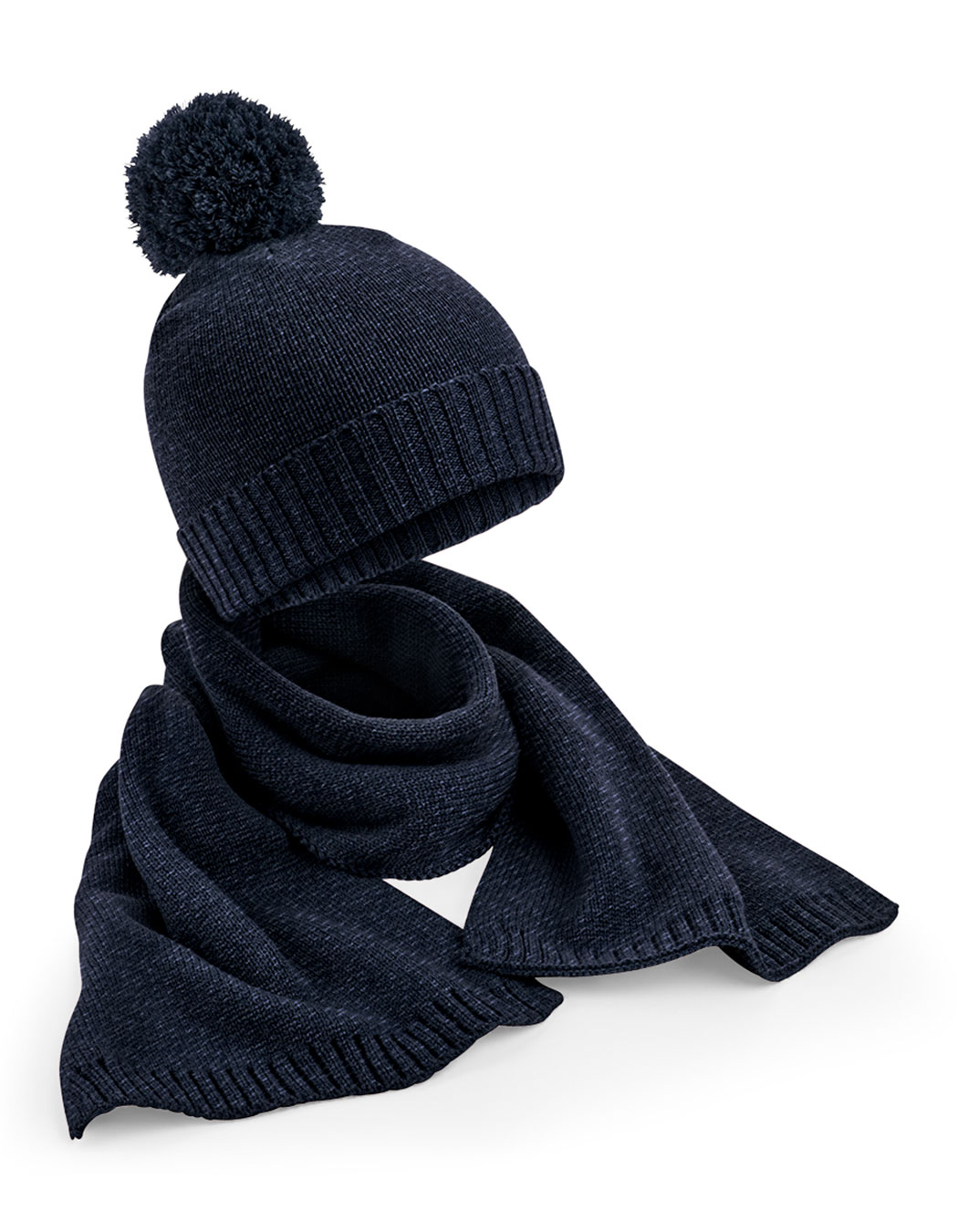 Beechfield Knitted Scarf and Beanie Gift Set