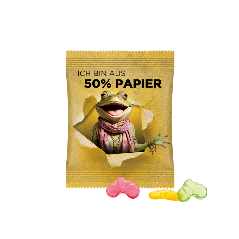 Minitüte 10 g Papierfolie weiß Trolli Fruchtgummi Fahrrad