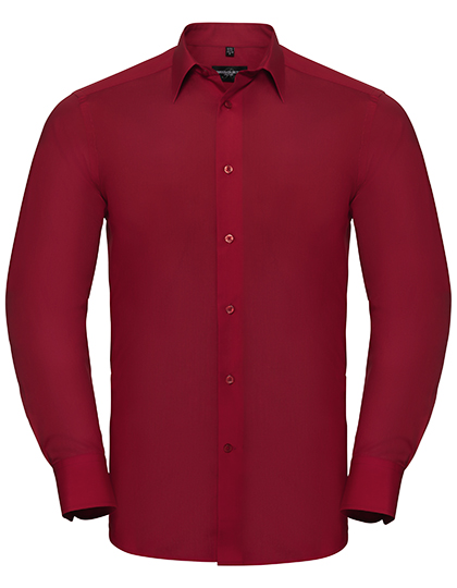 Russell Collection Men´s L'S Poly-Cotton Easy Care Tailored Poplin Shirt