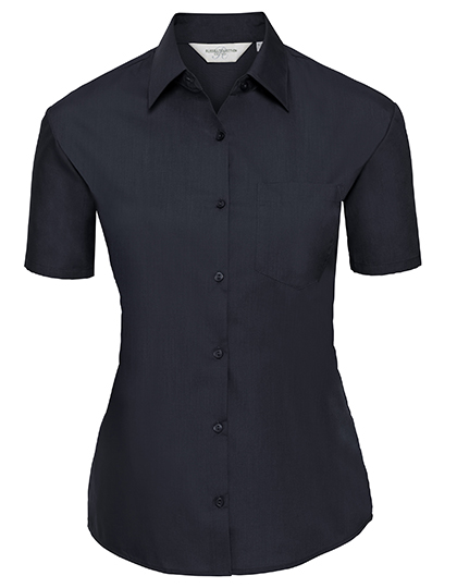 Russell Collection Ladies´ Short Sleeve Poly-Cotton Easy Care Poplin Shirt