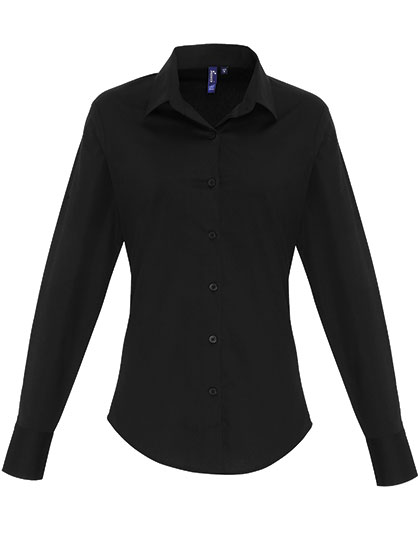 Premier Workwear Women´s Stretch Fit Poplin Long Sleeve Cotton Shirt