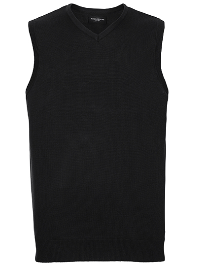 Russell Collection Men's V-Neck Sleeveless Knitted Pullover