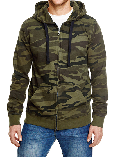 Burnside Full Zip Camo Hooded Sweat Jacket