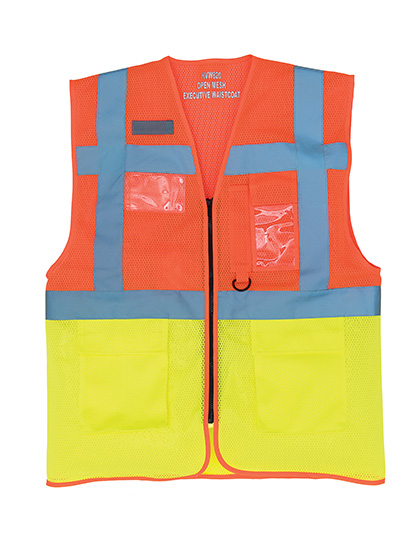 YOKO Hi-Vis Top Cool Recycled Open Mesh Executive Waistcoat