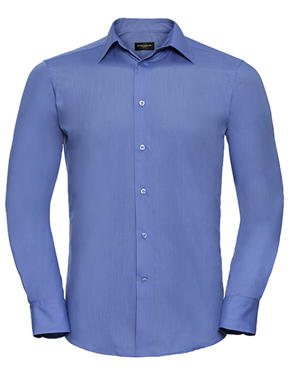 Russell Collection Men´s L'S Poly-Cotton Easy Care Tailored Poplin Shirt