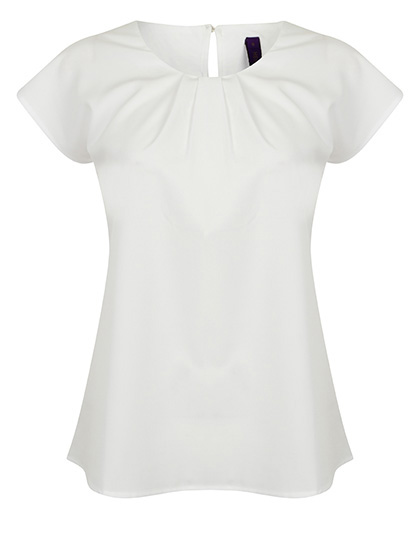 Henbury Ladies´ Pleat Front Short Sleeve Blouse