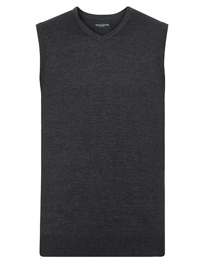 Russell Collection Men's V-Neck Sleeveless Knitted Pullover