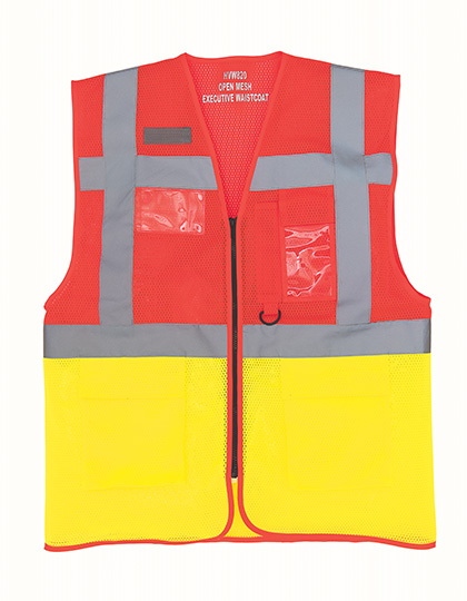 YOKO Hi-Vis Top Cool Recycled Open Mesh Executive Waistcoat