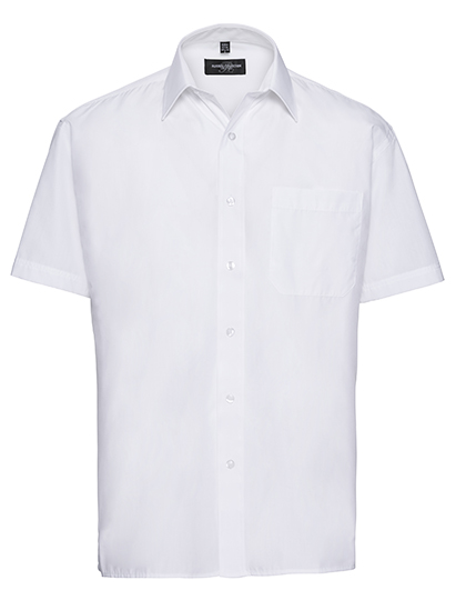 Russell Collection Men´s Short Sleeve Poly-Cotton Easy Care Poplin Shirt