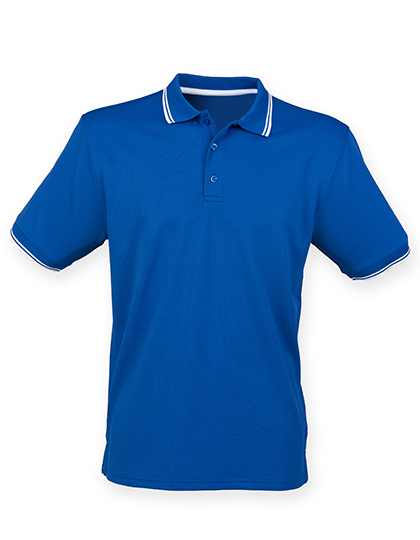 Henbury Men´s Coolplus® Short Sleeved Tipped Polo Shirt