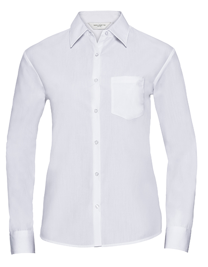 Russell Collection Ladies´ L'S Poly-Cotton Easy Care Poplin Shirt