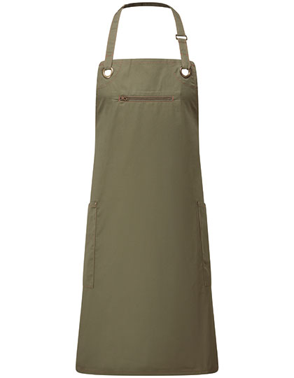 Premier Workwear 'Barley' Contrast Stitch Sustainable Bib Apron