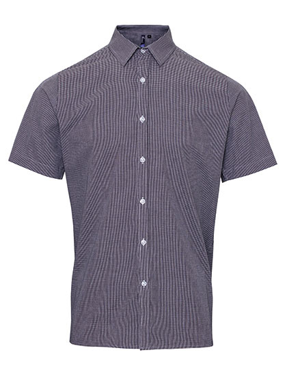 Premier Workwear Men´s Microcheck (Gingham) Short Sleeve Cotton Shirt