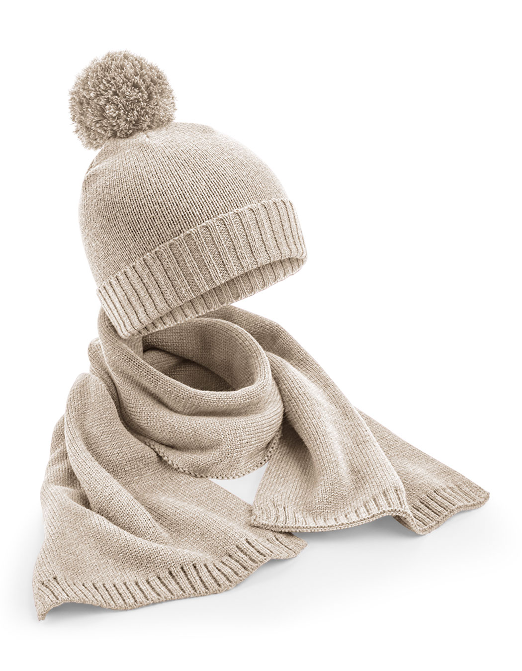 Beechfield Knitted Scarf and Beanie Gift Set