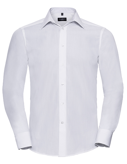 Russell Collection Men´s L'S Poly-Cotton Easy Care Tailored Poplin Shirt