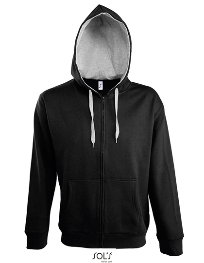 SOL´S Men´s Contrasted Zipped Hooded Jacket Soul