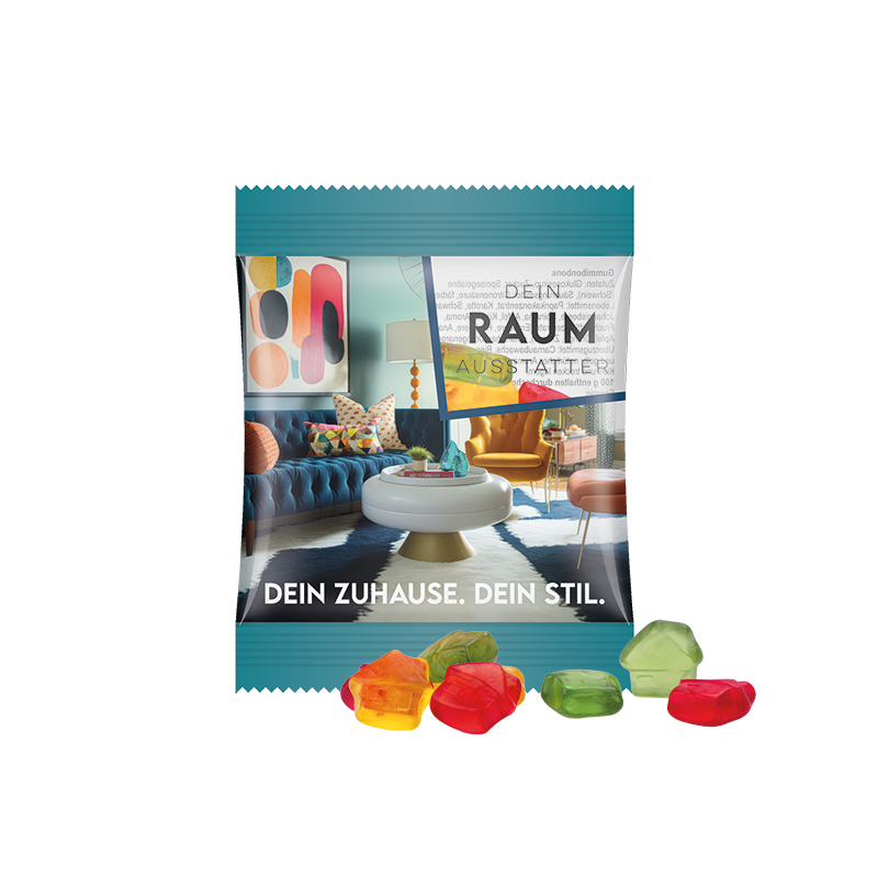 Minitüte 10 g Folie transparent Trolli Fruchtgummi Haus