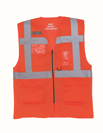 YOKO Hi-Vis Top Cool Recycled Open Mesh Executive Waistcoat