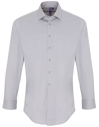 Premier Workwear Men´s Stretch Fit Poplin Long Sleeve Cotton Shirt