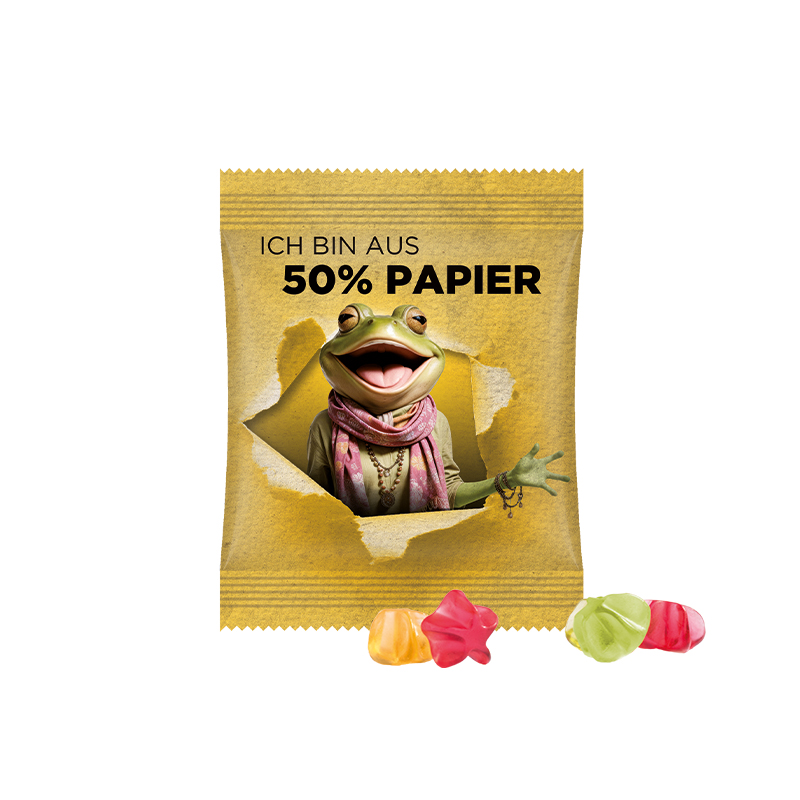 Minitüte 10 g Papierfolie weiß Trolli Fruchtgummi Sterne