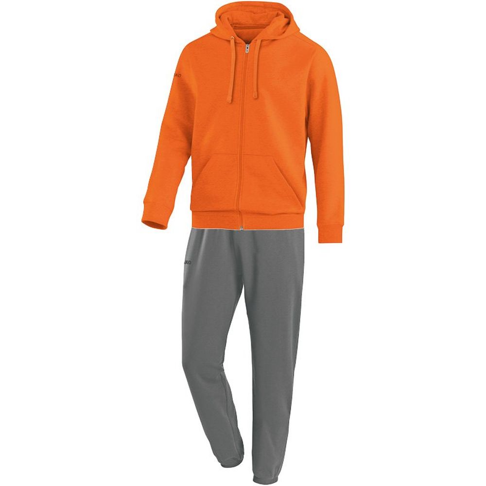 Jako Fußball Jogginganzug Team mit Kapuze Herren Sportanzug Jacke Hose orange