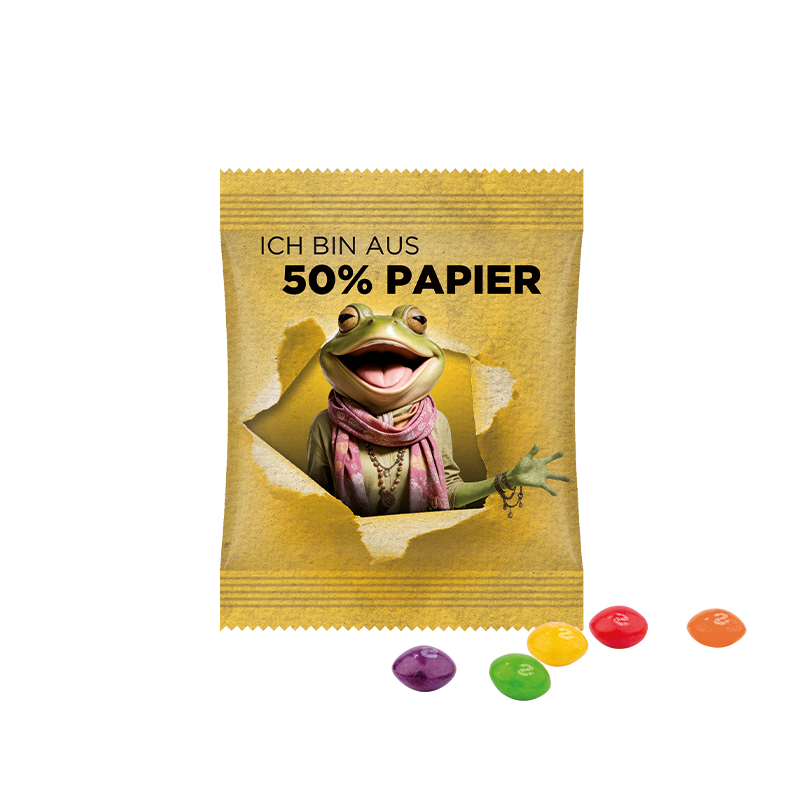 Minitüte 10 g Folie mit ca. 50% Papieranteil weiß Skittles Fruits Kaubonbons