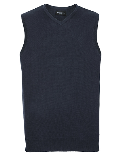 Russell Collection Men's V-Neck Sleeveless Knitted Pullover