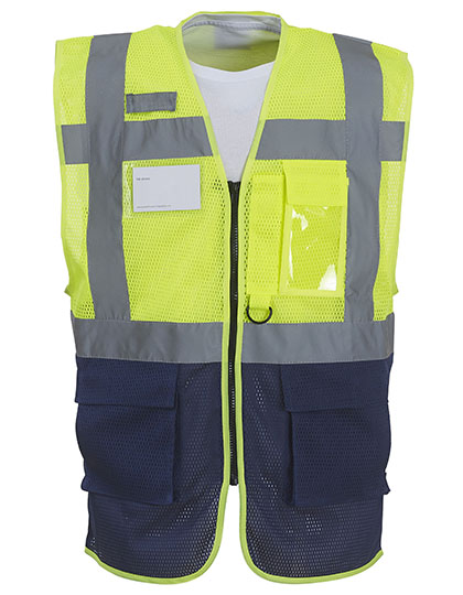 YOKO Hi-Vis Top Cool Recycled Open Mesh Executive Waistcoat